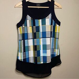 Worthington Blouse Shell Women Small Multicolored Striped Sleeveless Workwear
